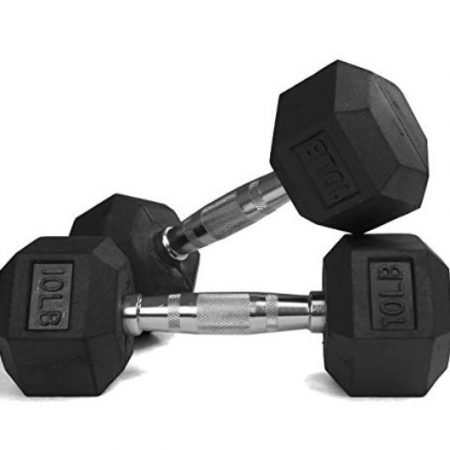 HEX Dumbbell with Chrome Grips 10LBS (Pair) - Click Image to Close